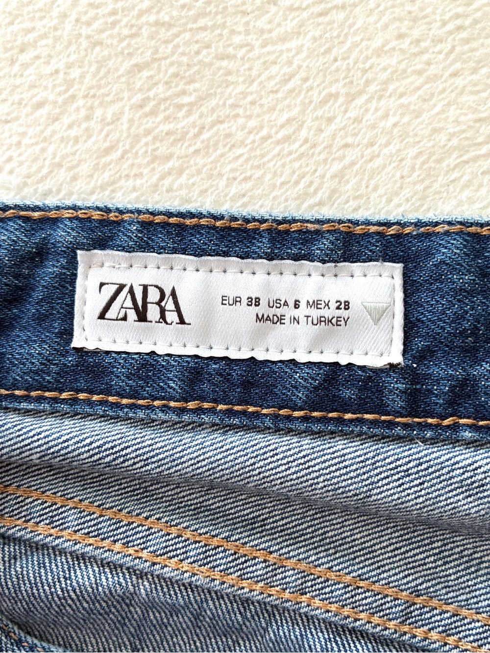 ZARA Wide Leg Jeans Size 6 High Rise 29/33 Medium Wash 100% Cotton Relaxed Denim - Picture 13 of 15